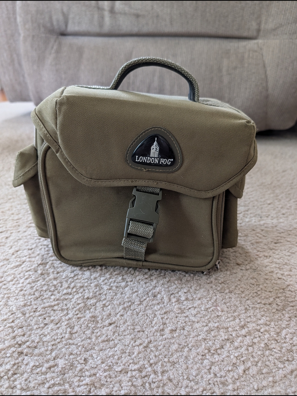 London Fog Olive Green Men's Canvas Camera Bag
